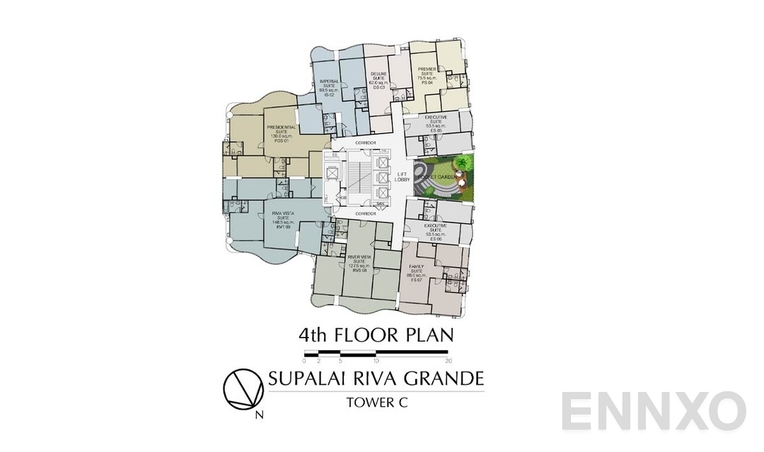 แปลนชั้น Tower-C-4TH ของโครงการ ศุภาลัย ริวา แกรนด์