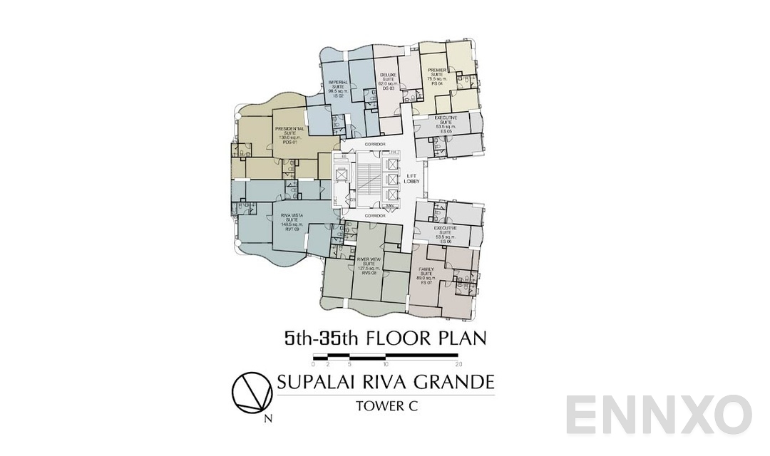 แปลนชั้น Tower-C-5-35TH ของโครงการ ศุภาลัย ริวา แกรนด์