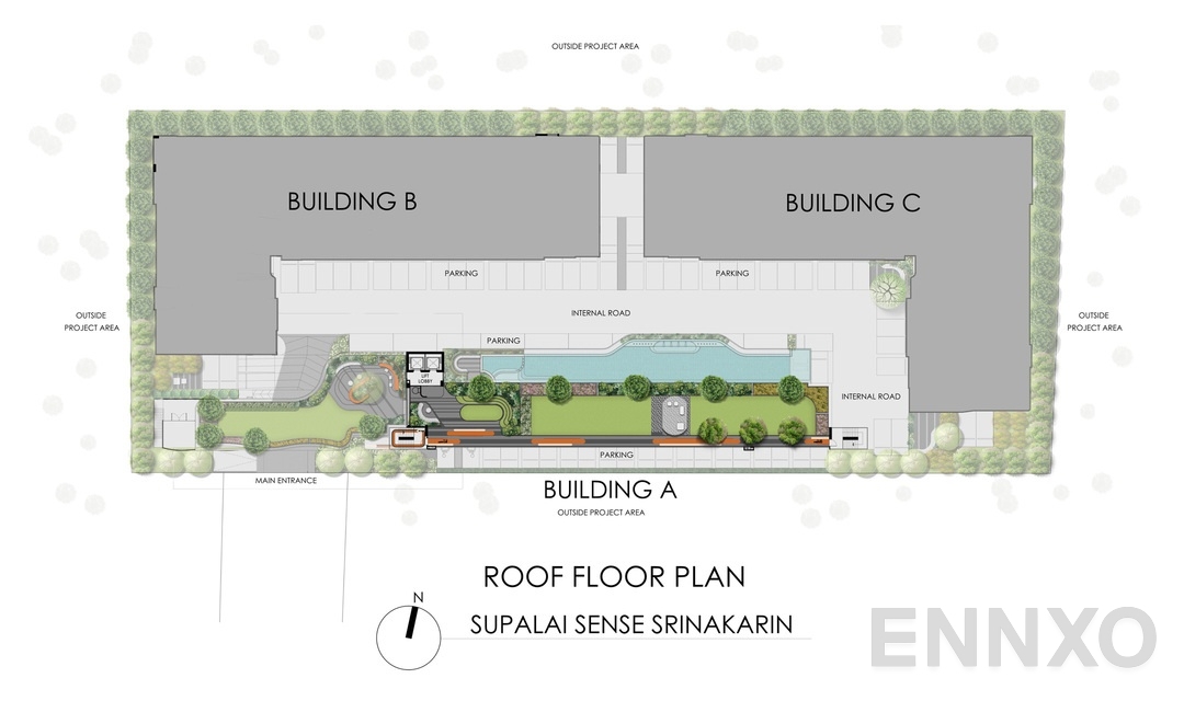 แปลนชั้น Roof Floor Plan ของโครงการ ศุภาลัย เซนส์ ศรีนครินทร์