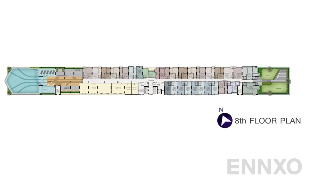 แปลนชั้น 8 ของโครงการ ศุภาลัย เวอเรนด้า สุขุมวิท 117