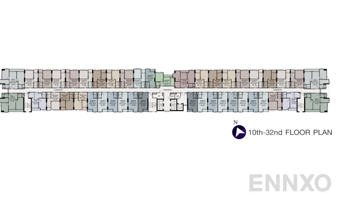 แปลนชั้น 10-32 ของโครงการ ศุภาลัย เวอเรนด้า สุขุมวิท 117
