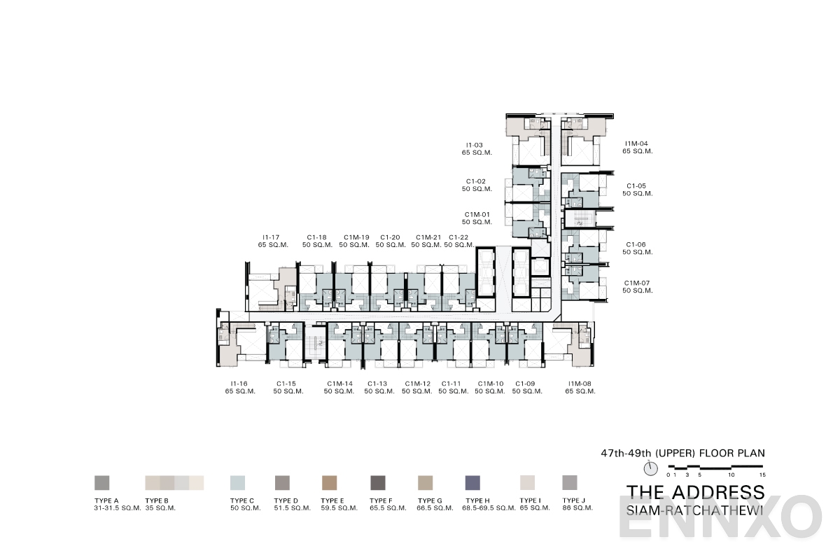 แปลนชั้น 47th -49th Upper Floor ของโครงการ ดิ แอดเดรส สยาม-ราชเทวี