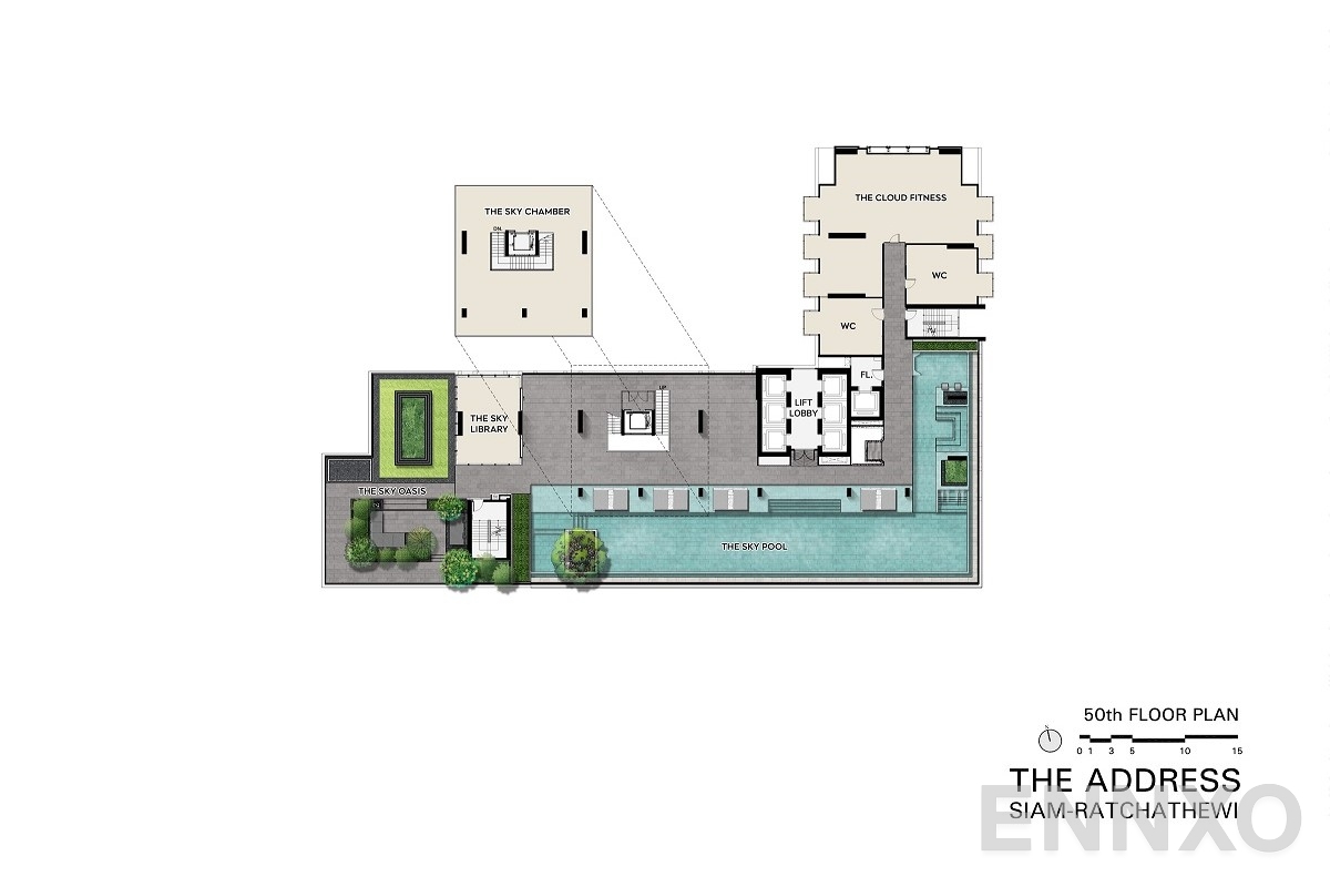 แปลนชั้น 50th Floor ของโครงการ ดิ แอดเดรส สยาม-ราชเทวี