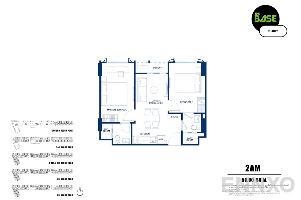 รูปแปลนห้อง 2am ของโครงการ เดอะ เบส บูกิต - ภูเก็ต