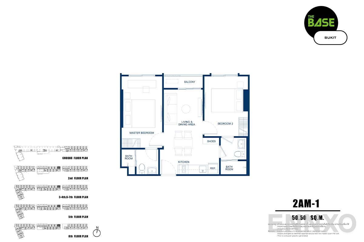 รูปแปลนห้อง 2am-1 ของโครงการ เดอะ เบส บูกิต - ภูเก็ต