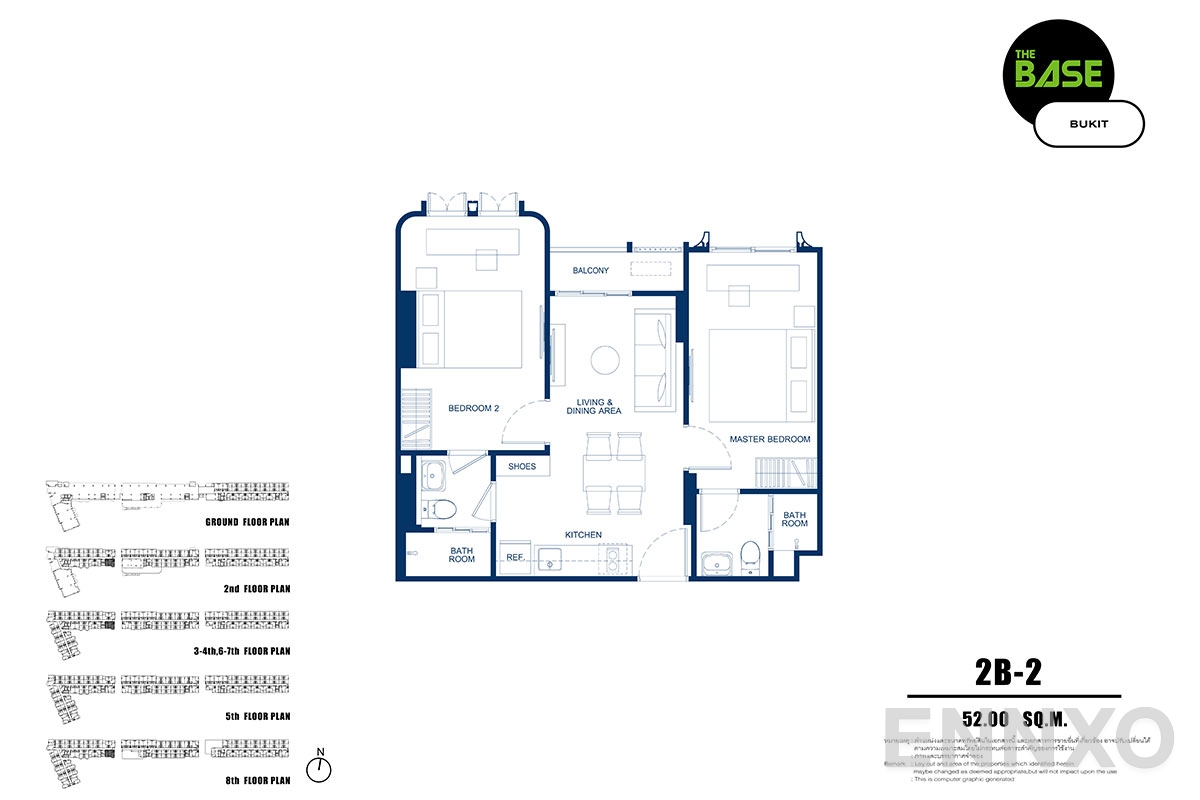 รูปแปลนห้อง 2b-2 ของโครงการ เดอะ เบส บูกิต - ภูเก็ต