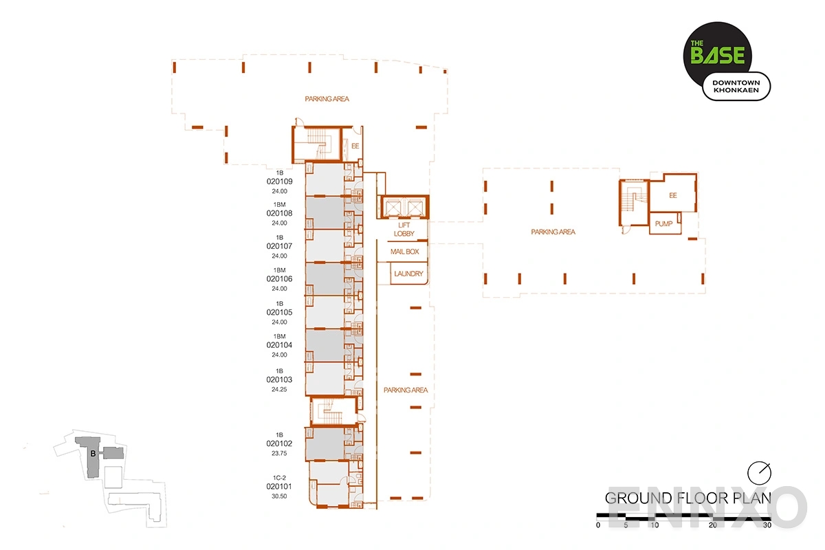 แปลนชั้น B-1F ของโครงการ The Base Downtown Khonkaen