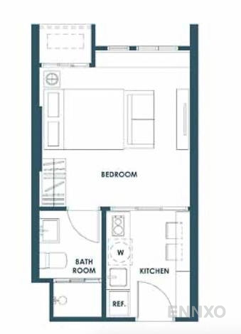 รูปแปลนห้อง 1 Bedroom โครงการ เดอะ เบส สุขุมวิท 50