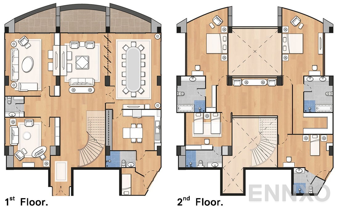 รูปแปลนห้อง Penthouse ของโครงการ เดอะ แกรนด์ เศรษฐีวรรณ สุขุมวิท 24
