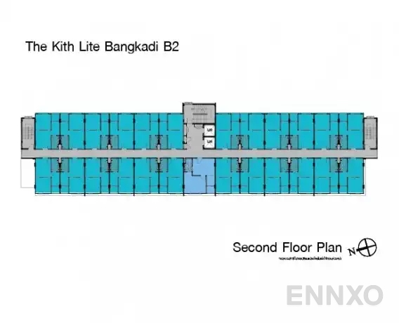 แปลนชั้น ชั้น 2 (อาคาร B1 - B2) ของโครงการ เดอะ คิทท์ ไลท์ บางกะดี - ติวานนท์