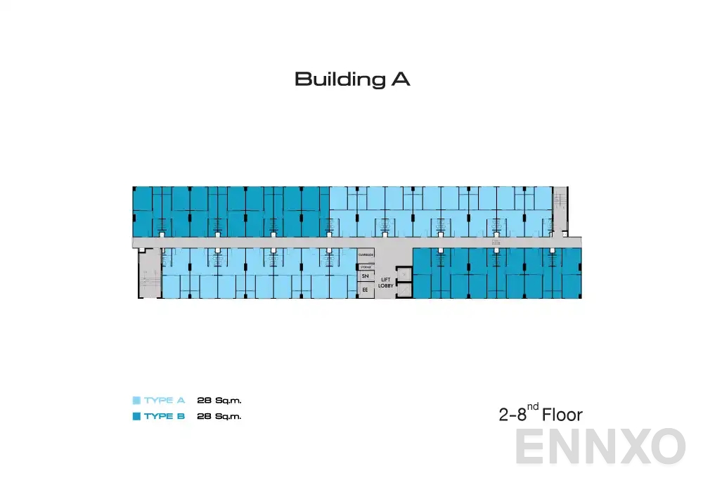แปลนชั้น ชั้น 2 - 8 ของโครงการ เดอะ คิทท์ พลัส พหลโยธิน - คูคต