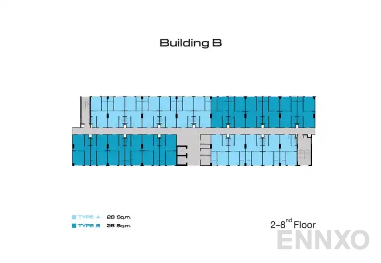แปลนชั้น ชั้น 2 - 8 ของโครงการ เดอะ คิทท์ พลัส พหลโยธิน - คูคต