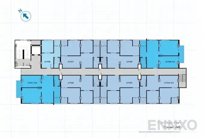 แปลนชั้น A8 Building (7th Floor) ของโครงการ เดอะ คิทท์ ติวานนท์