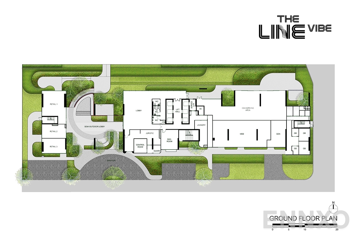 แปลนชั้น 1st Floor ของโครงการ เดอะ ไลน์ ไวบ์