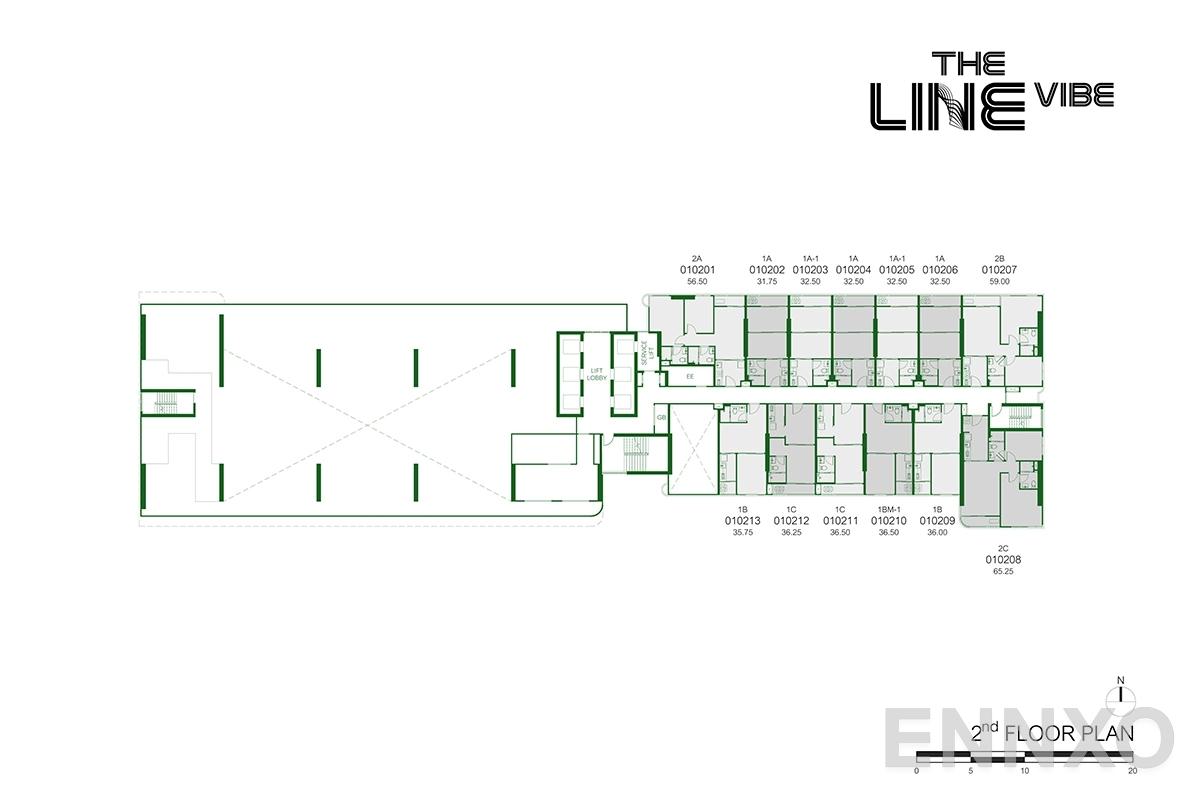 แปลนชั้น 2nd Floor ของโครงการ เดอะ ไลน์ ไวบ์