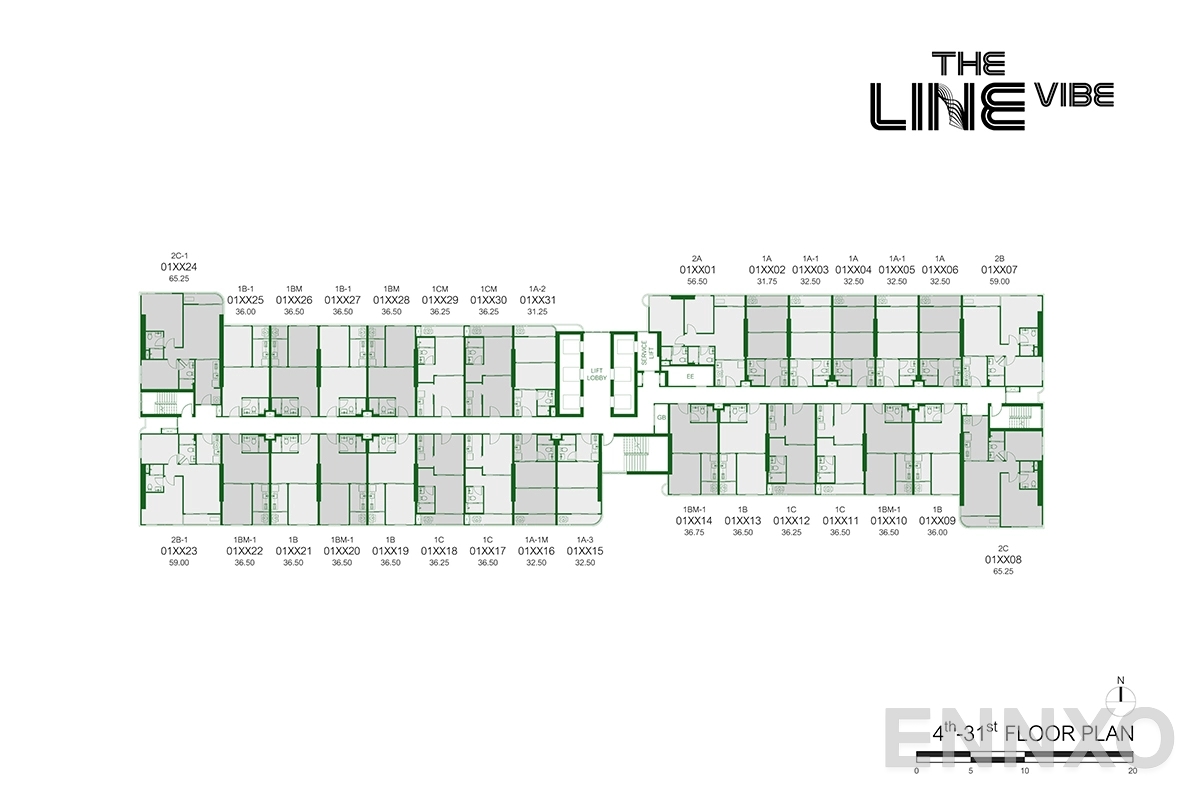 แปลนชั้น 4 - 31th Floor ของโครงการ เดอะ ไลน์ ไวบ์