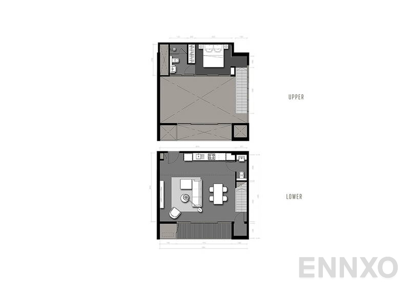 รูปแปลนห้อง Duplex ของโครงการ เดอะ ลอฟท์ อโศก