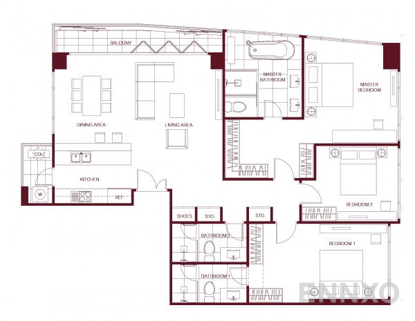 รูปแปลนห้อง Penthouse ของโครงการ The Monument Sanampao