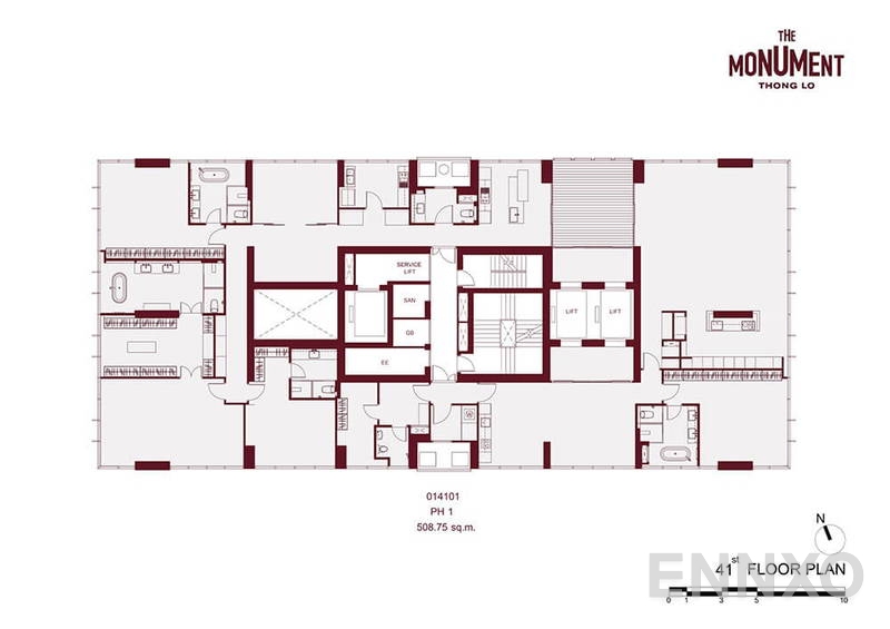 รูปแปลนห้อง Penthouse โครงการ เดอะ โมนูเมนต์ ทองหล่อ