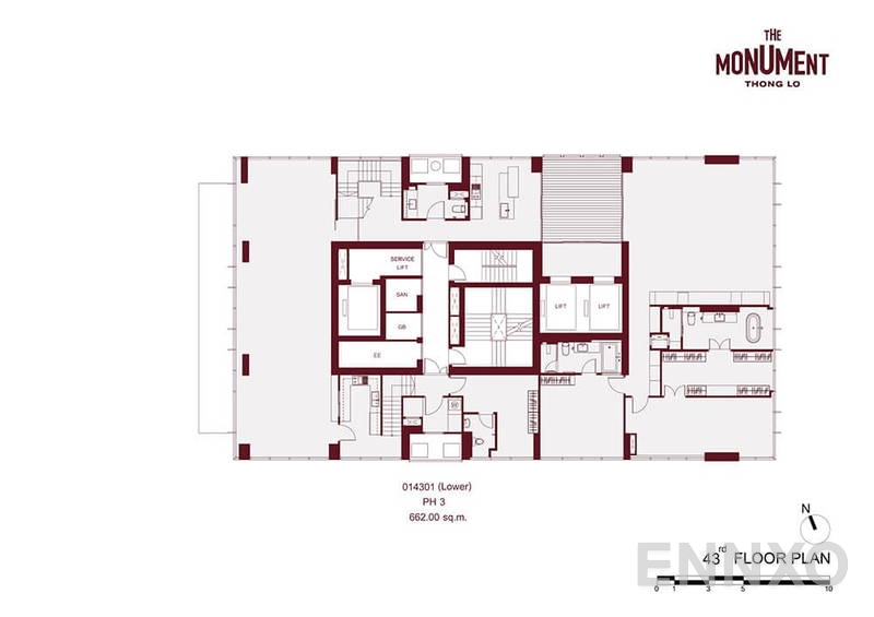 รูปแปลนห้อง Duplex Penthouse ของโครงการ The Monument Thong Lo