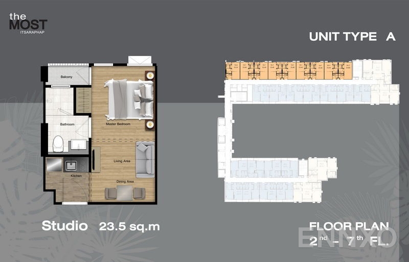 รูปแปลนห้อง Studio ของโครงการ The MOST Itsaraphap