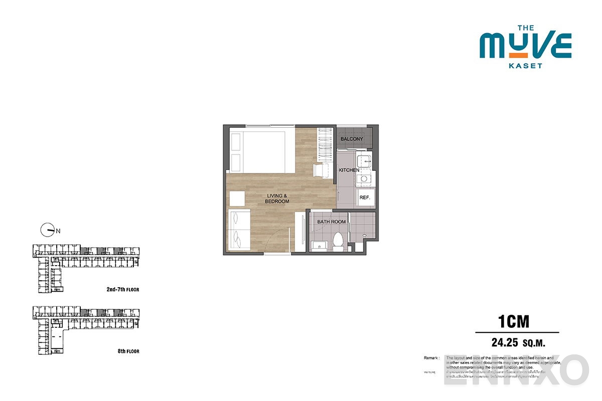 รูปแปลนห้อง Type 1CM ของโครงการ The Muve Kaset