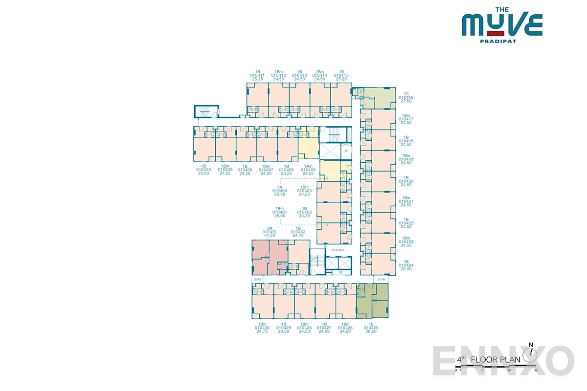 แปลนชั้น 4th Floor ของโครงการ The Muve Pradipat