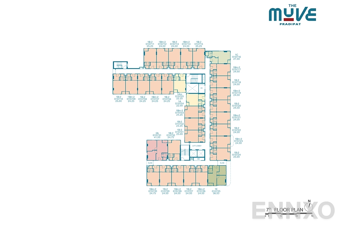 แปลนชั้น 7th Floor ของโครงการ The Muve Pradipat