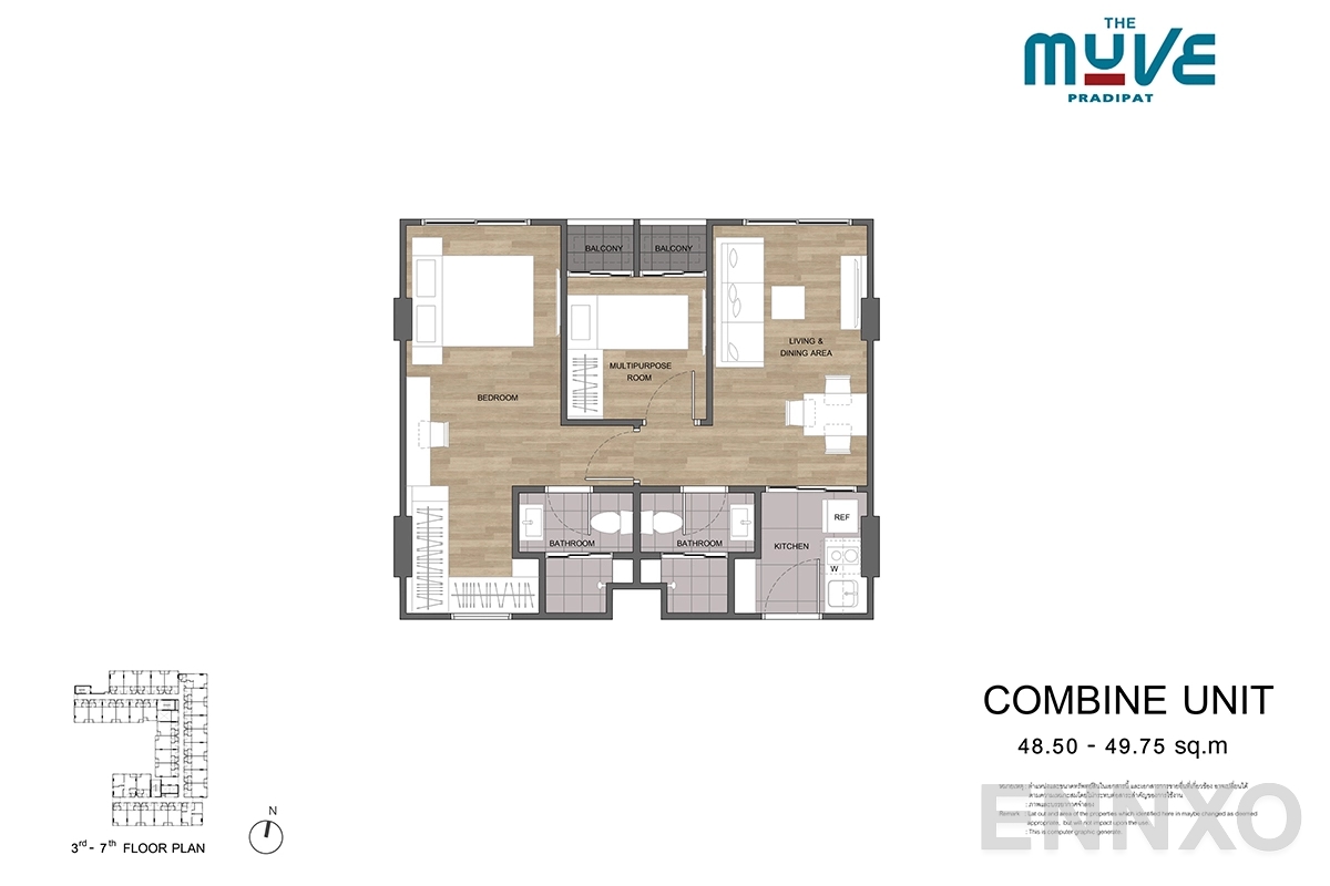 รูปแปลนห้อง COMBINE UNIT ของโครงการ The Muve Pradipat