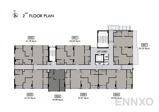 แปลนชั้น ชั้น 2 ของโครงการ เดอะนิช โมโน บางนา
