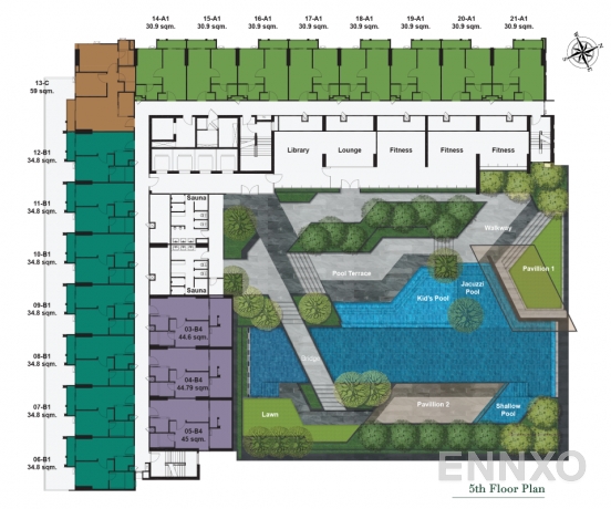 แปลนชั้น 5th Floor ของโครงการ เดอะ นิช ไพรด์ ทองหล่อ-เพชรบุรี