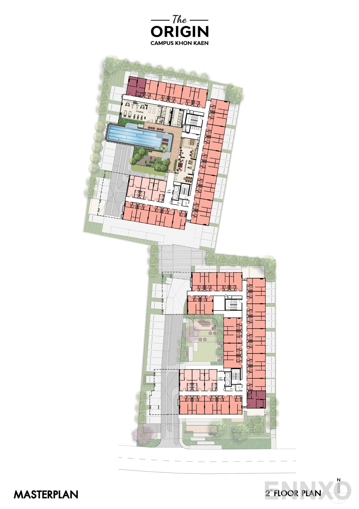 แปลนชั้น 2nd Floor ของโครงการ ดิ ออริจิ้น แคมปัส ขอนแก่น