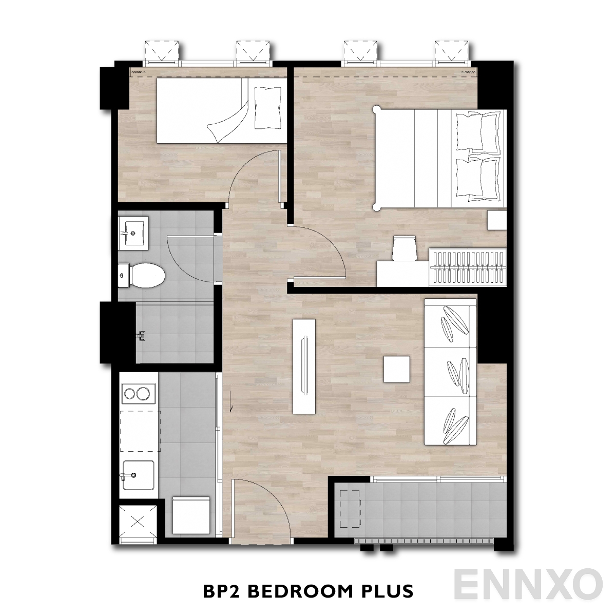 รูปแปลนห้อง BP2 BEDROOM PLUS ของโครงการ ดิ ออริจิ้น พหลฯ - สะพานใหม่