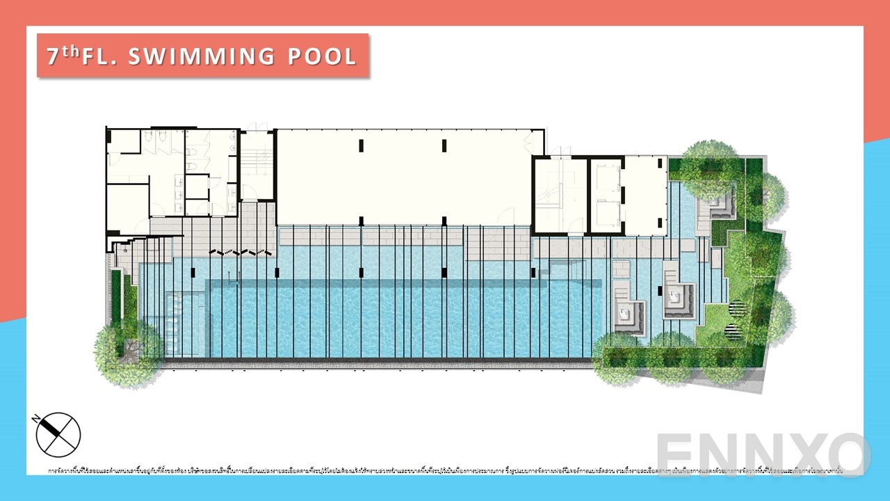 แปลนชั้น 7th FL. Swimming Pool ของโครงการ ดิ ออริจิ้น รามอินทรา 83 สเตชั่น