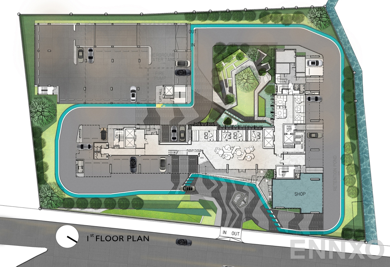 แปลนชั้น 1 Floor Plan ของโครงการ ดิ ออริจิ้น สุขุมวิท - สายลวด E22 สเตชั่น