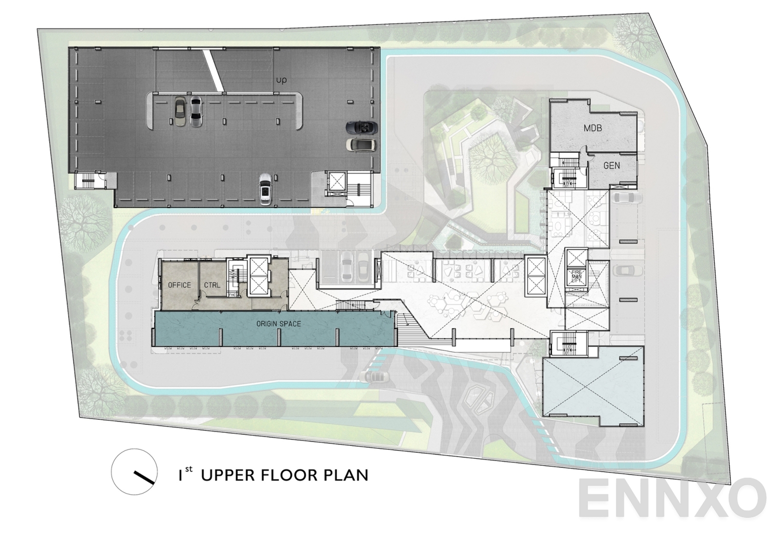 แปลนชั้น 1 Upper Floor Plan ของโครงการ ดิ ออริจิ้น สุขุมวิท - สายลวด E22 สเตชั่น