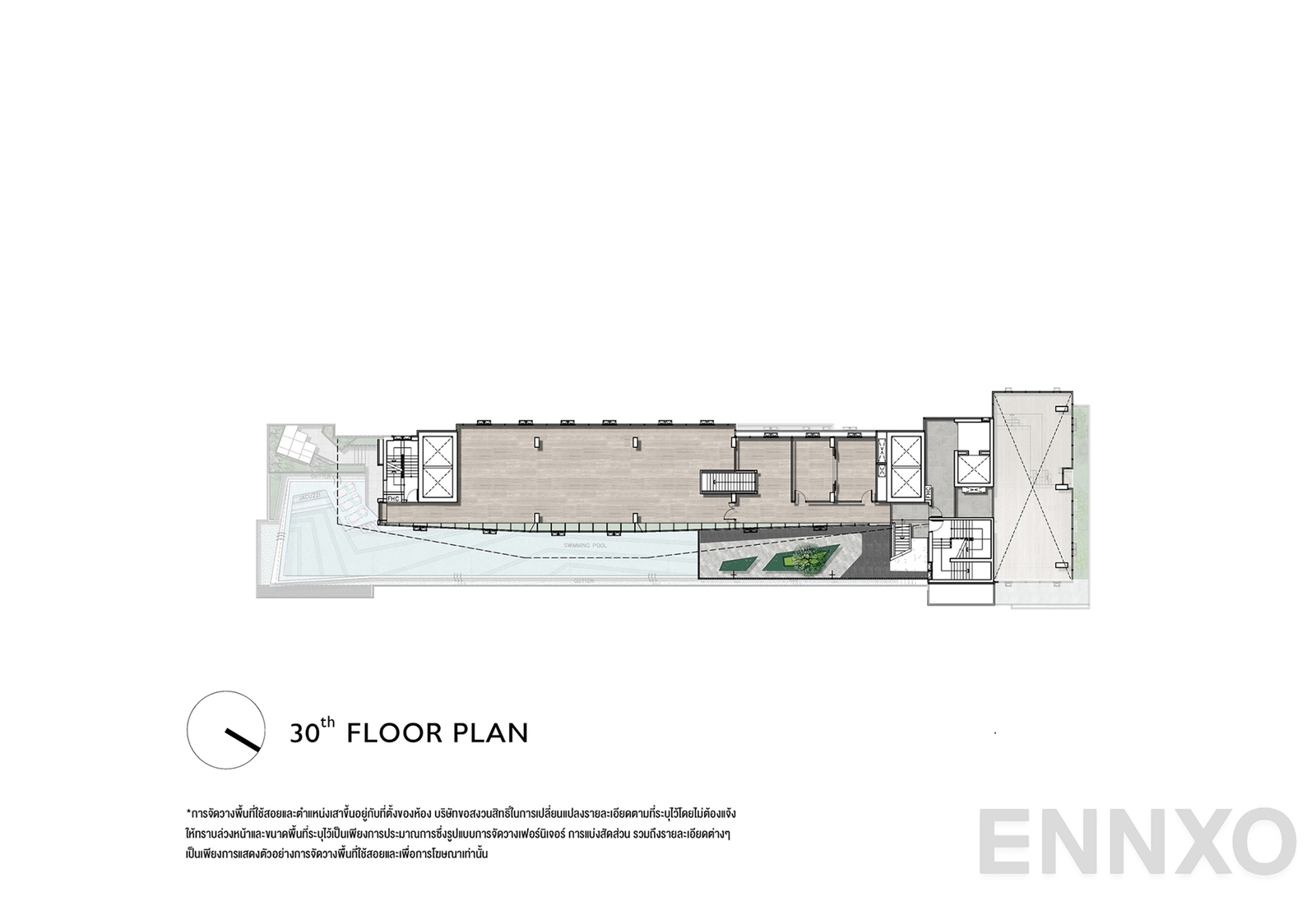 แปลนชั้น 30 Floor Plan ของโครงการ ดิ ออริจิ้น สุขุมวิท - สายลวด E22 สเตชั่น