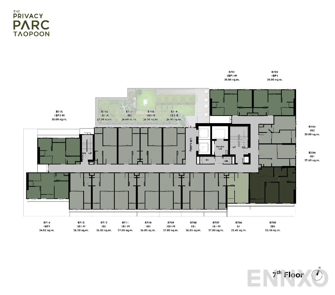 แปลนชั้น Plan 3 ของโครงการ เดอะ ไพเวซี่ พาร์ค เตาปูน