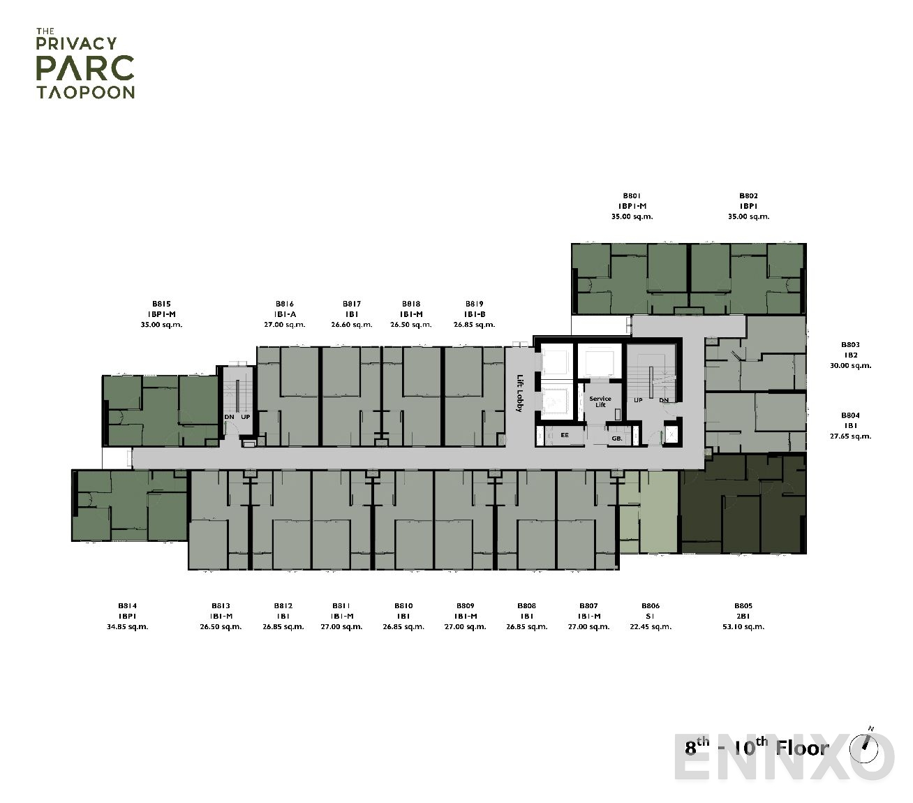 แปลนชั้น Plan 4 ของโครงการ เดอะ ไพเวซี่ พาร์ค เตาปูน
