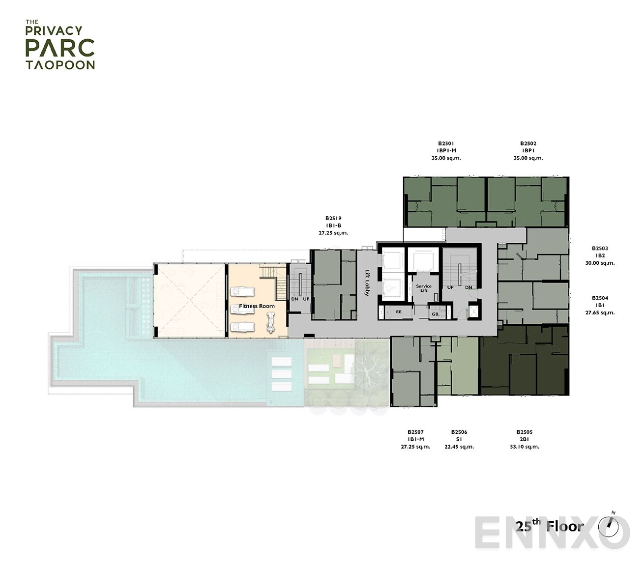 แปลนชั้น Plan 7 ของโครงการ เดอะ ไพเวซี่ พาร์ค เตาปูน