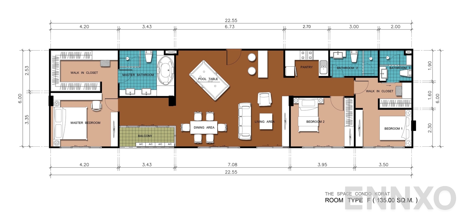 รูปแปลนห้อง Penthouse ของโครงการ เดอะ สเปซ คอนโด