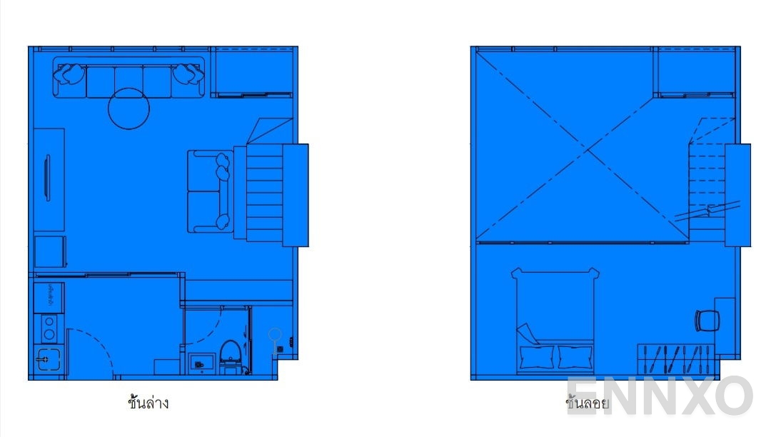 รูปแปลนห้อง Type 6 ของโครงการ The Strand Indeed Condo