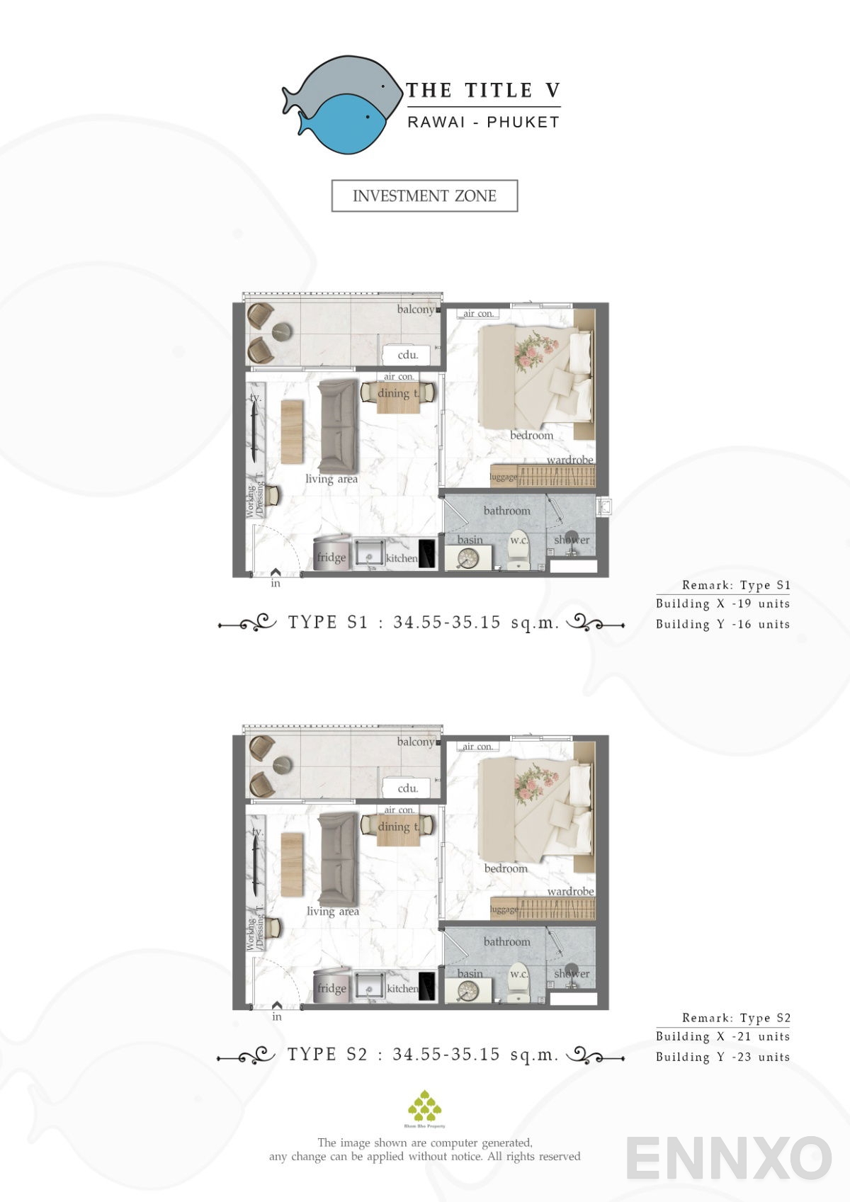 รูปแปลนห้อง Invesment Zone S1,S2 ของโครงการ เด็อะ ไทเทิ้ล วี