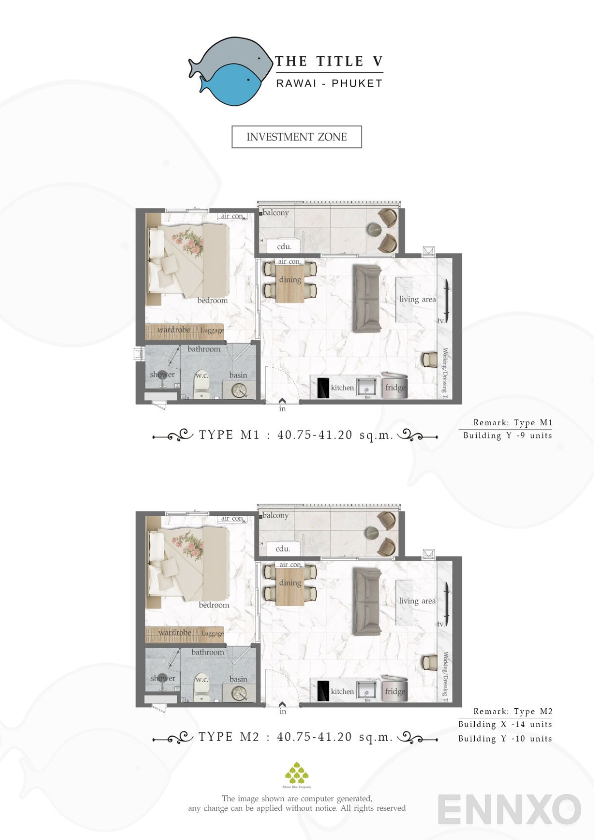 รูปแปลนห้อง Invesment Zone M1,M2 ของโครงการ เด็อะ ไทเทิ้ล วี