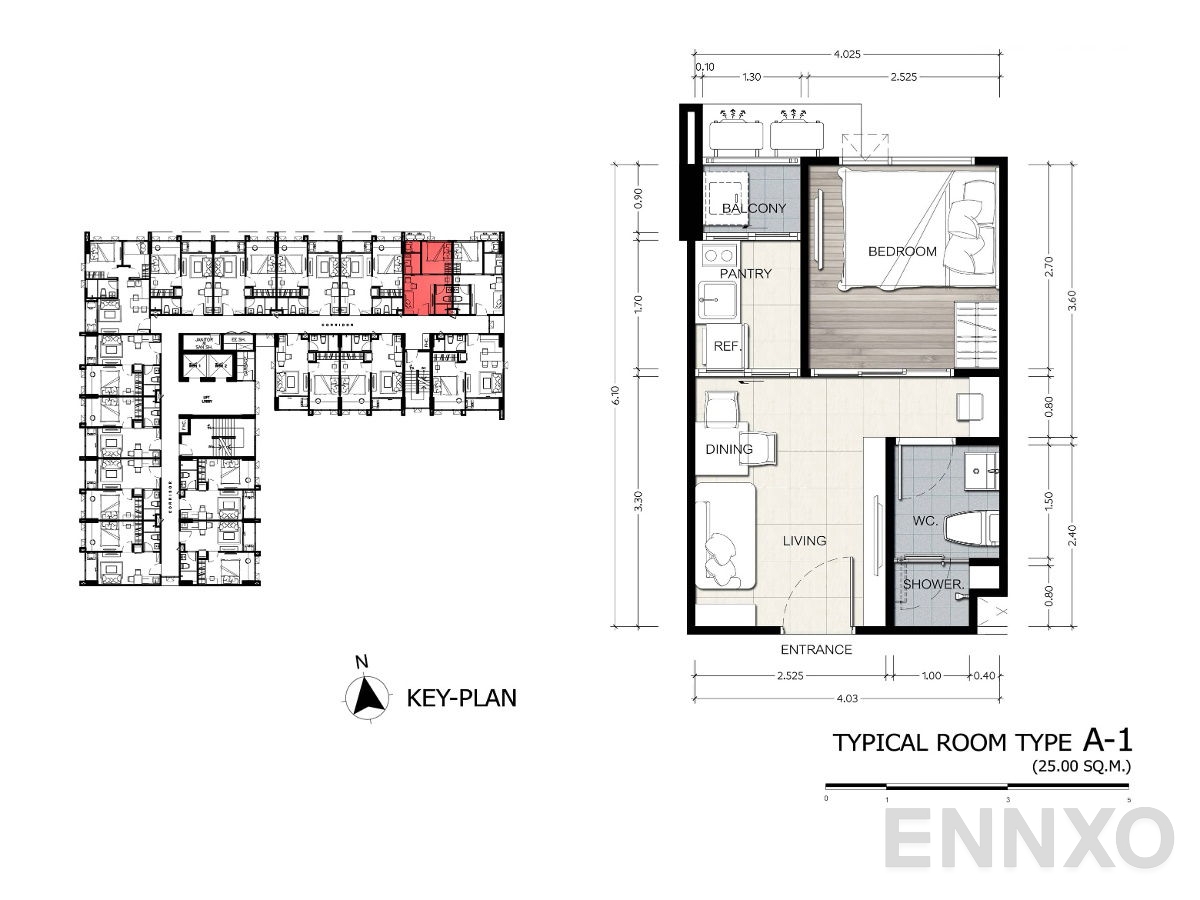 รูปแปลนห้อง 1 Bedroom ของโครงการ เดอะ วิลล์ เอ็กซ์เพรส รัชโยธิน