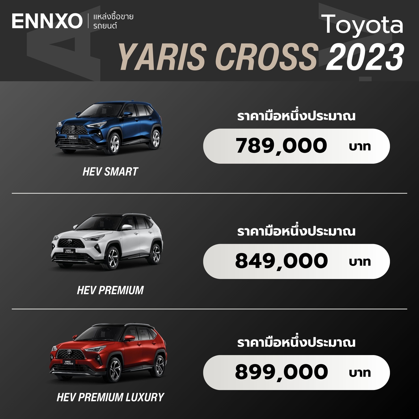รถ Toyota Yaris Cross 2023 ราคา