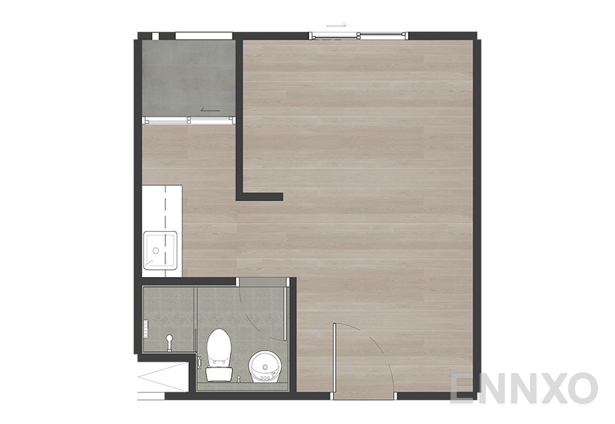 รูปแปลนห้อง Studio ของโครงการ ยูนิโอ พระราม 2 – ท่าข้าม