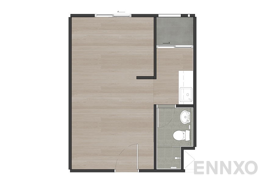 รูปแปลนห้อง Studio ของโครงการ ยูนิโอ พระราม 2 – ท่าข้าม