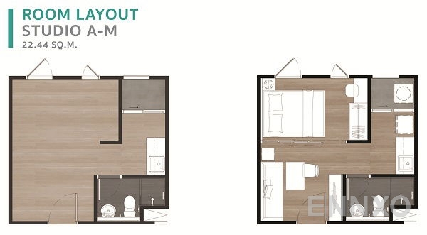 รูปแปลนห้อง Studio ของโครงการ ยูนิโอ สุขุมวิท 72