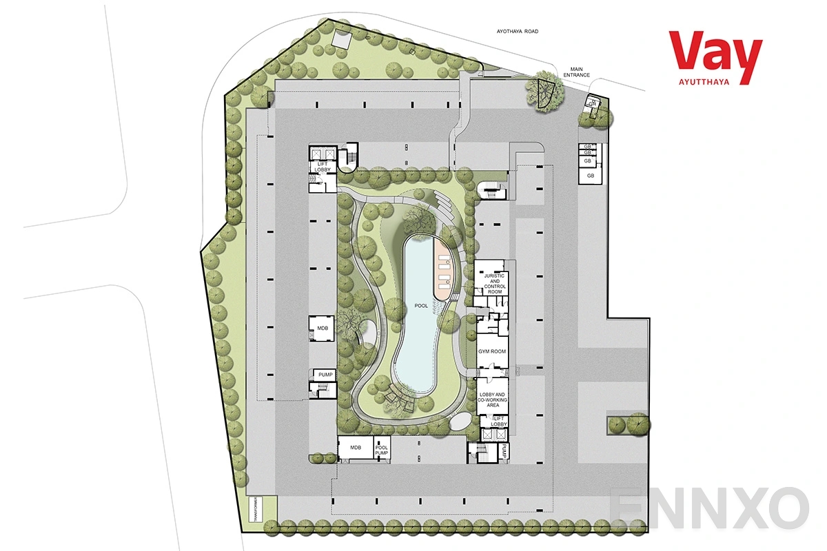 แปลนชั้น 1F ของโครงการ VAY Ayutthaya